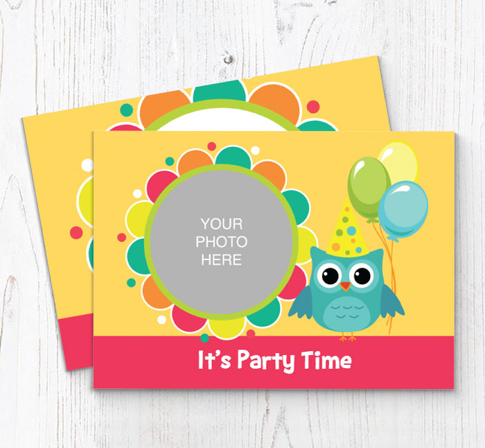 owl photo upload party invitations