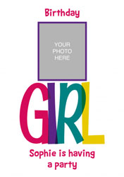 girls photo upload invitations