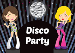 girls disco party invitations