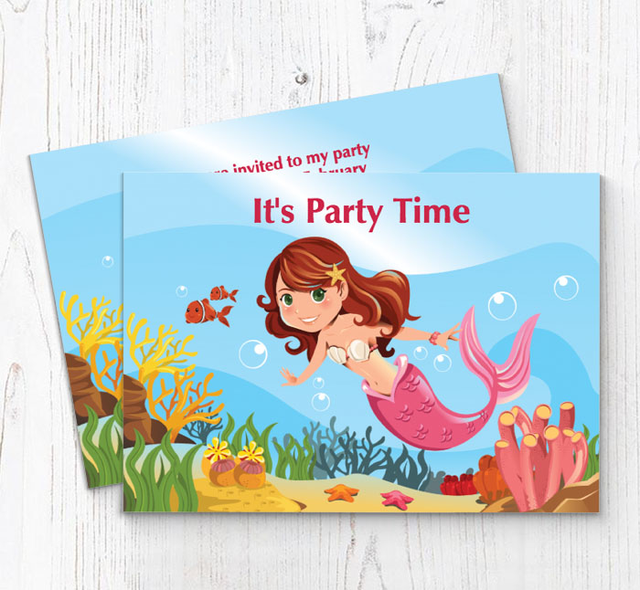 mermaid party invitations