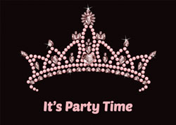 pink tiara party invitations