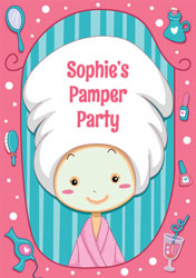 pamper party invitations