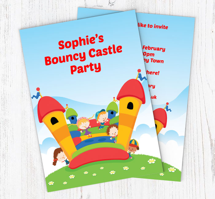 bouncy castle party invitations