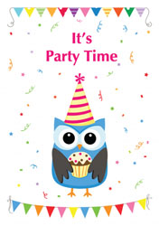 owl with cupcake invitations