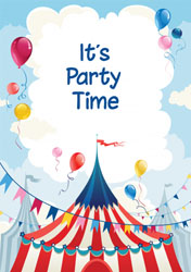 circus top party invitations