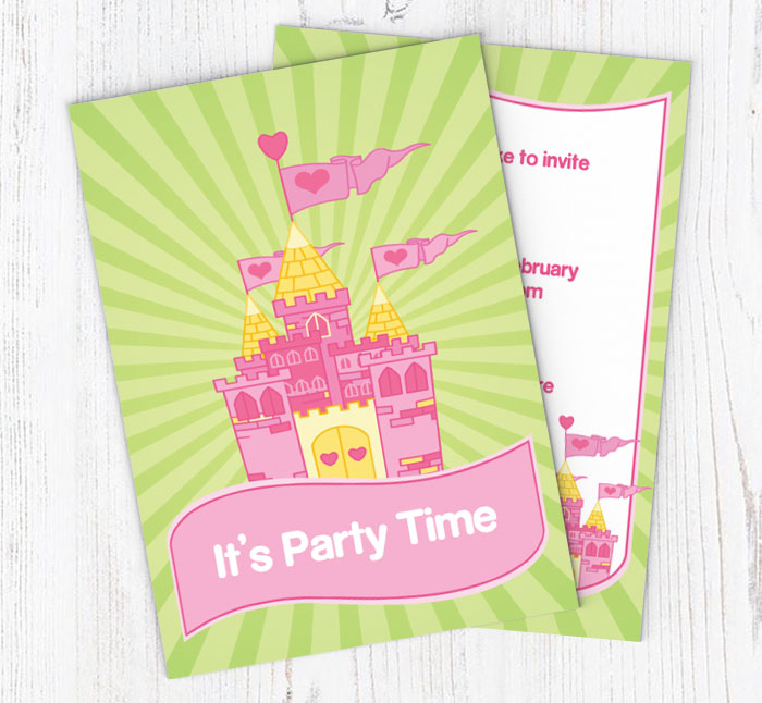 princess castle party invitations