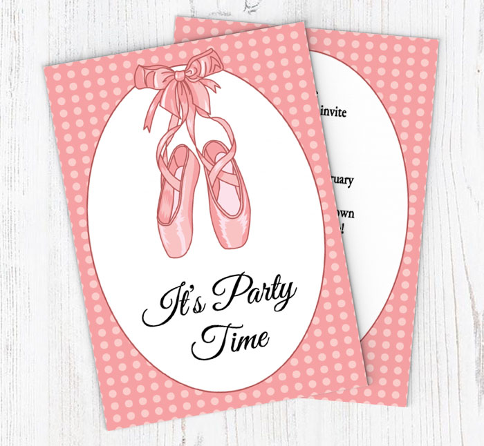 ballet shoes party invitations
