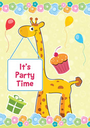 giraffe and sign invitations