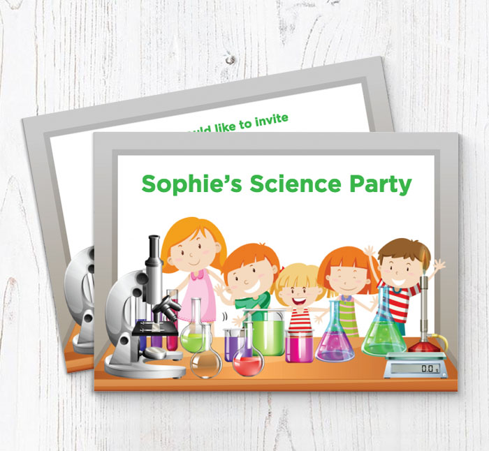 childrens science invitations