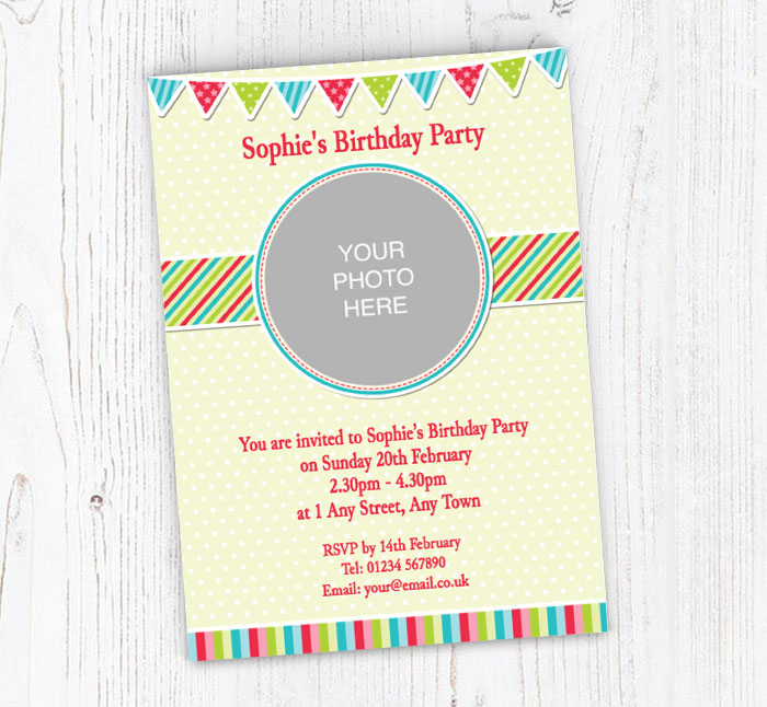 bunting photo upload invitations