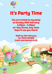 sweet town party invitations