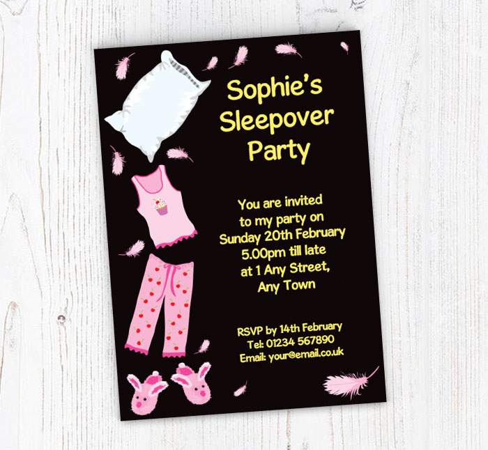 sleepover party invitations