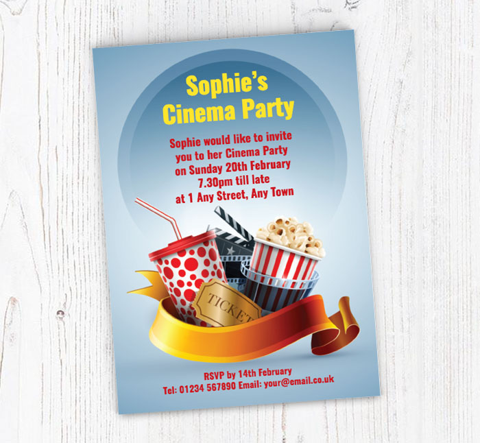 movie themed party invitations