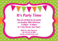 dots and bunting invitations