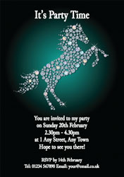 sparkling horse party invitations