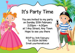 princess and pirate invitations