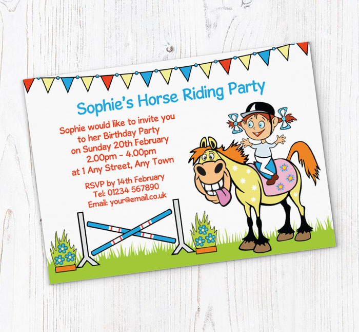 girls horse riding invitations