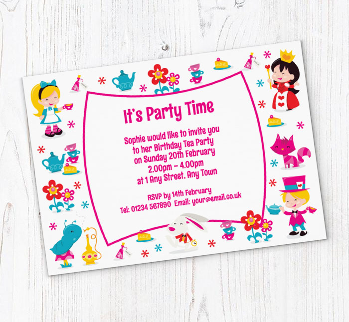 alice in wonderland party invitations