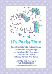 unicorn rainbow party invitations