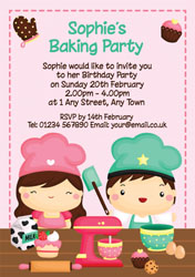 girl and boy baking invitations