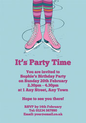 retro ice skates party invitations