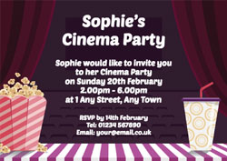 popcorn and drink party invitations