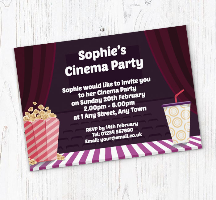 popcorn and drink party invitations