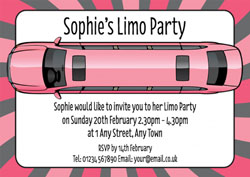 pink limo party invitations