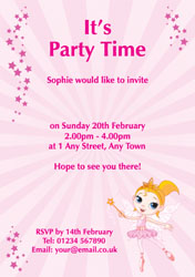 dancing fairy party invitations