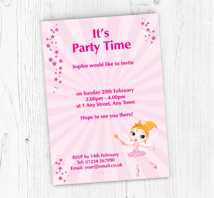 dancing fairy party invitations