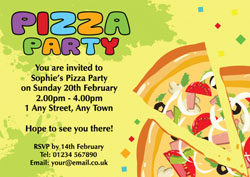 pizza slice party invitations