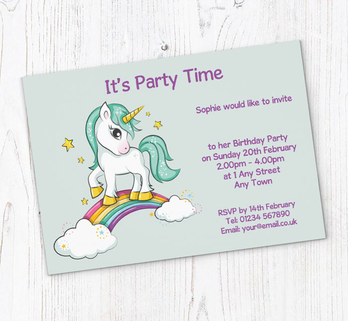 magical unicorn party invitations