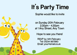 happy giraffes party invitations