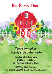 watercolour farm party invitations