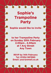 red trampoline party invitations