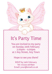 princess cat party invitations