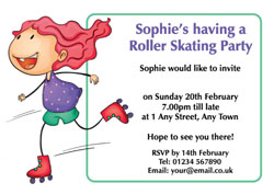 roller skating girl invitations