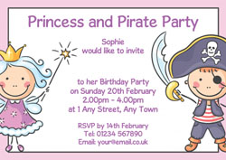 fairy and pirate invitations