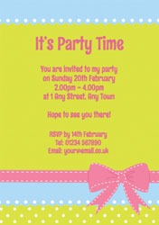 pink bow party invitations