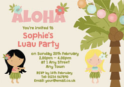 hawaiian childrens party invitations