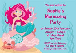 mermaid birthday party invitations