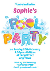 pool party invitation for girls