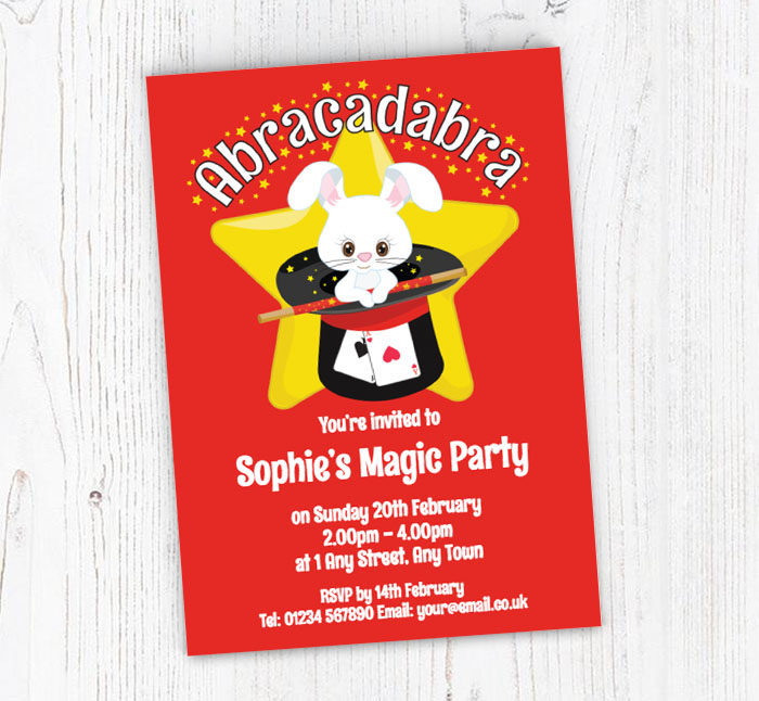 abracadabra party invitations