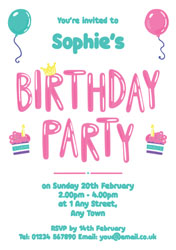 balloon birthday party invitations