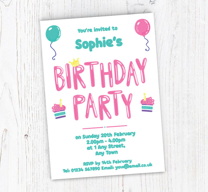balloon birthday party invitations