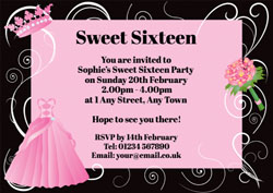 sweet sixteen party invitations