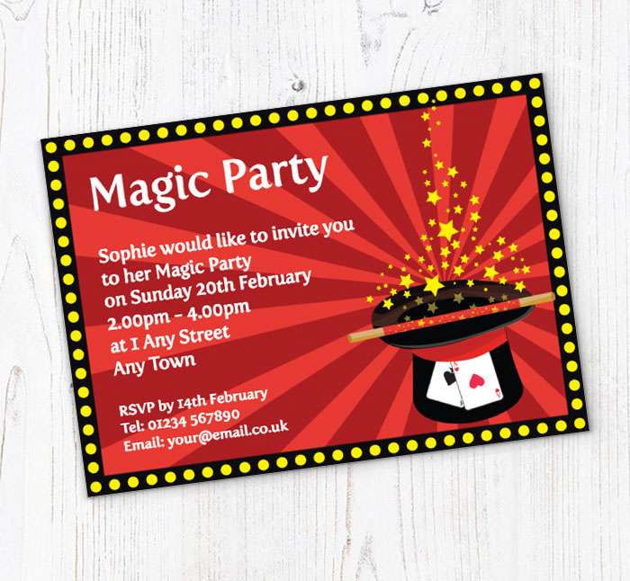 magician party invitations