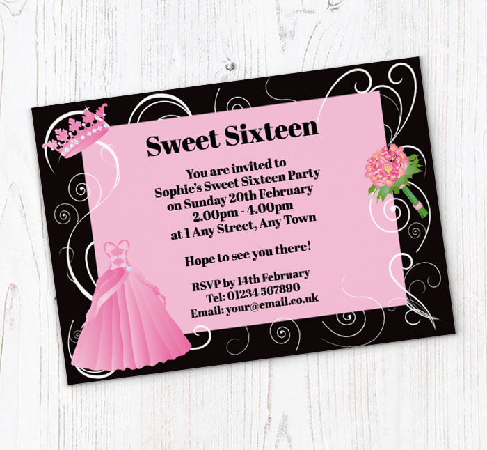 sweet sixteen party invitations