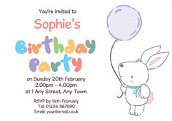 bunny birthday party invitations