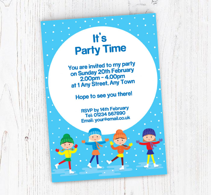 ice skating friends invitations